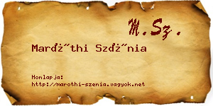 Maróthi Szénia névjegykártya
